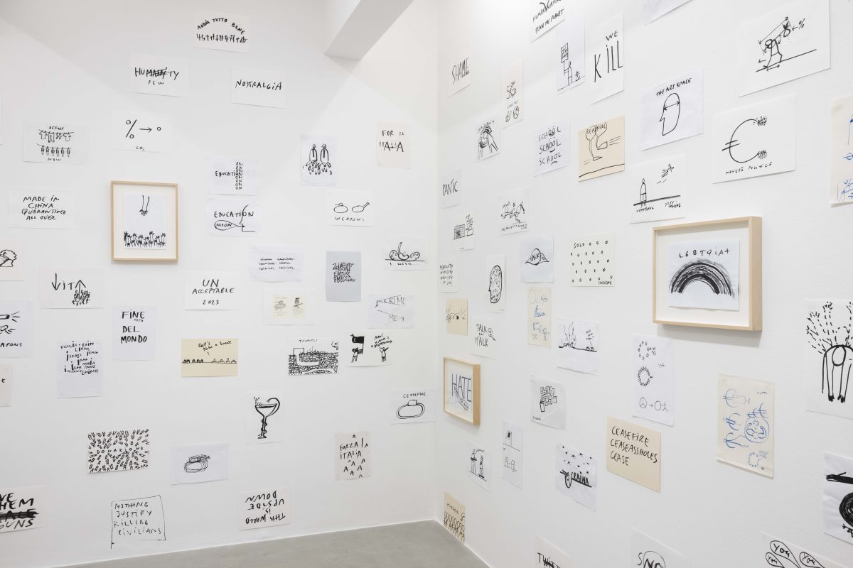 <i>drawing anarchy</I>, 2024</br>
installation view, kaufmann repetto milan