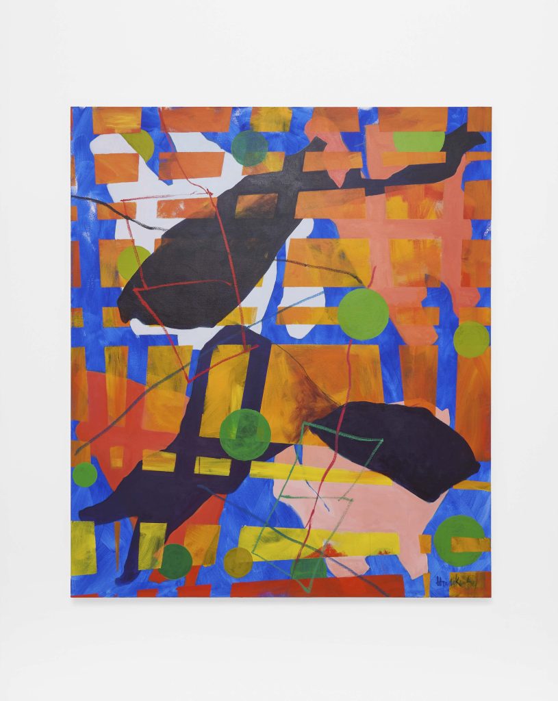 <i>Wander/Wonder: Maps Necessary for a Walk in 4D #10</I>, 2004</br>
acrylic on canvas</br>
177,8 x 152,4 cm / 70 x 60 in