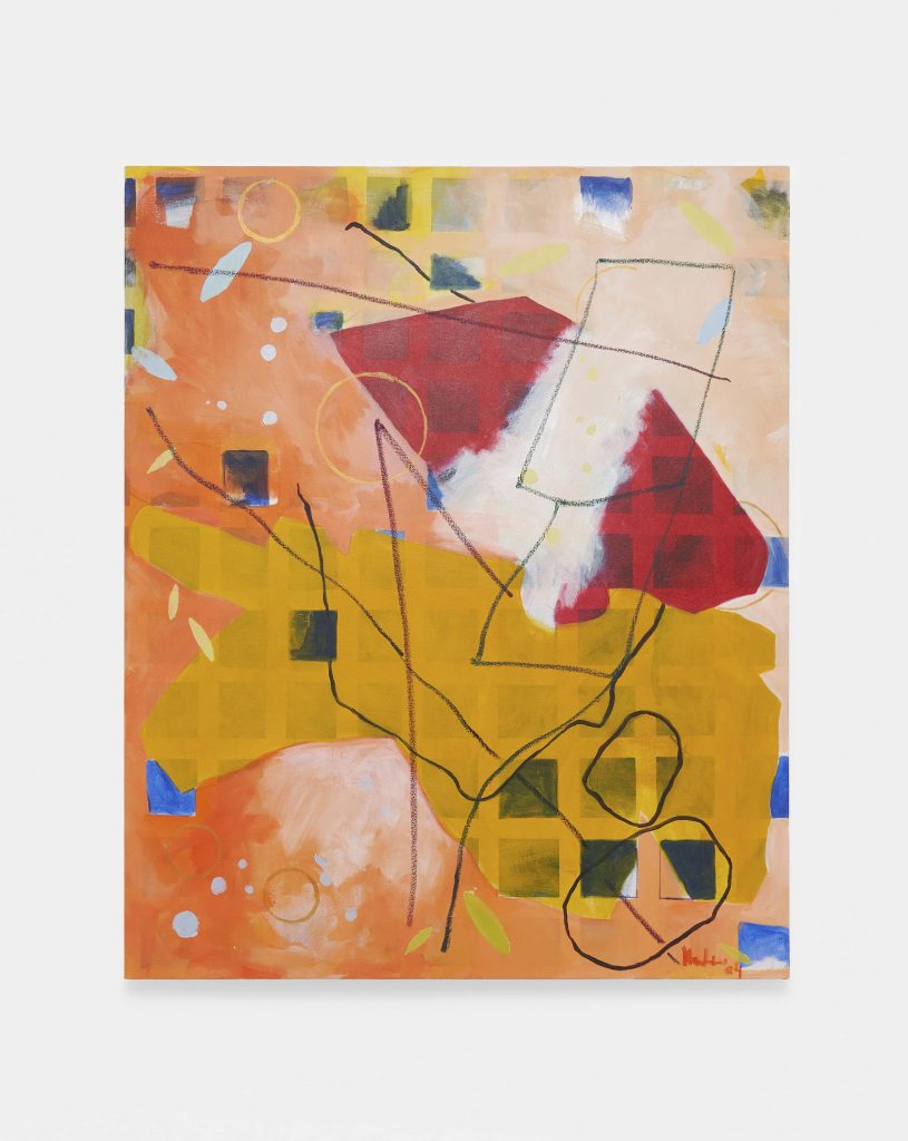 <i>Wander/Wonder: Maps Necessary for a Walk in 4 D, #6</I>, 2004</br>
acrylic on canvas</br>
139,7 x 114,3 cm / 55 x 45 in

