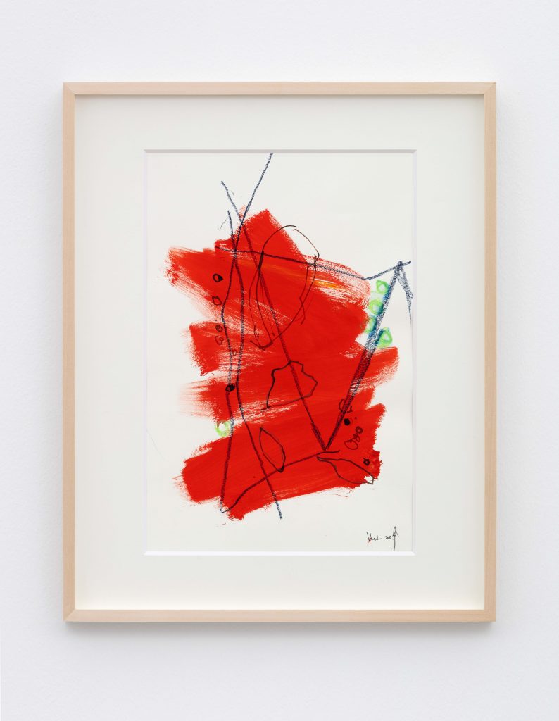 <i>A Prior Map S 10</I>, 2004</br>
casein and crayon on paper</br>
35,5 x 22,8 cm / 14 x 9 in
