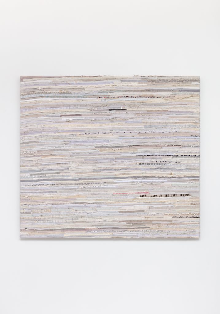 <i>Matsatse (Morning Star)</i>, 2025 </br>
bra straps on canvas</br>
117 x 130 cm / 46 x 51.2 in