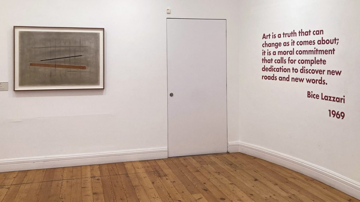 <i>Bice Lazzari: Modernist Pioneer,</i> 2022 </br>
installation view, Estorick Collection of Modern Italian Art, London </br>