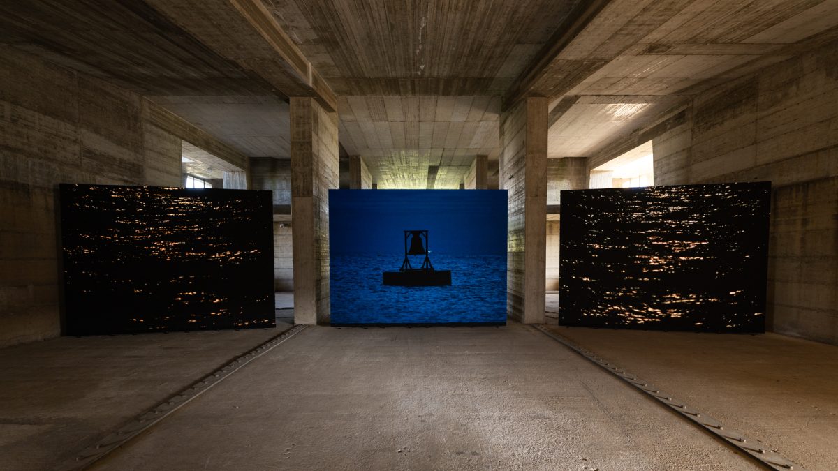 <i>The Bell tolls upon the waves</i>, 2026
</br> 
installation view, Tietro di Pietro Consagra, Gibellina