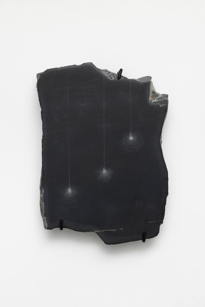 <i>Orione [Orion]</I>, 2024</br> silver pencil on black Belgian marble</br>
30 x 22 x 6 cm / 11.8 x 8.7 x 2.4 in