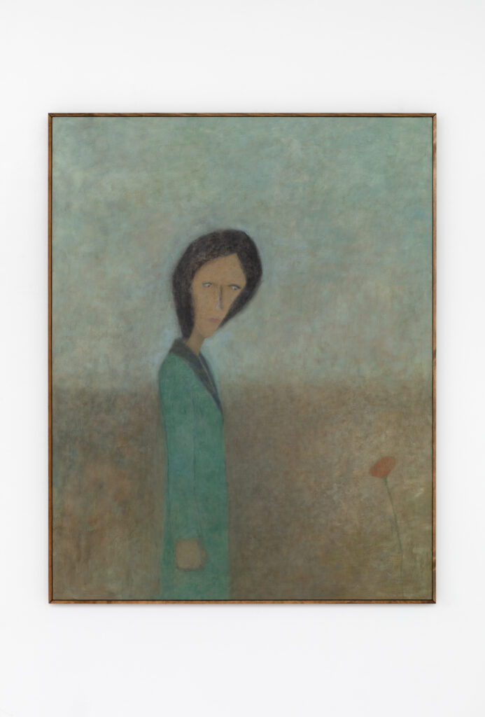 <i>Red Flower</i>, 2026 </br>
oil and acrylic on wooden panel, artist frame</br>
140 x 110 cm / 55 x 43.2 in
