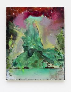 <i>untitled</i>, 2016
</br>
oil on satin, 50 x 40 cm / 19.7 x 15.7 in