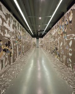 <i>crowd fade</i>, 2017
</br>
paint, plaster, concrete, variable dimensions
</br>
installation view, 15th istanbul biennial, istanbul modern, istanbul