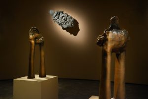<i>etel adnan, simone fattal, bob wilson: garden of memory</i>, 2018
</br>
installation view, musée yves saint laurent, marrakech