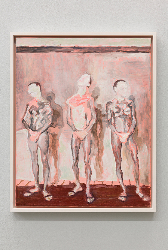 <i>i tre uomini</i>, 2014
</br>
oil on canvas, 50 x 40 cm / 19.7 x 15.7 in >