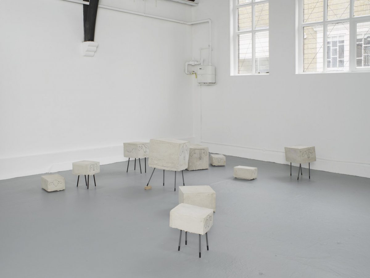 <i>testing time</i>, 2013 
</br>
installation view, studio voltaire, london
>