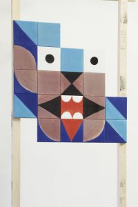 <i>untitled</i>, 2013 
</br>
hand painting on tiles, wood structure
</br>
75 x 75 x 1 cm / 29.5 x 29.5 x 0.4 in
</br>
installation view, fondazione morra greco, naples