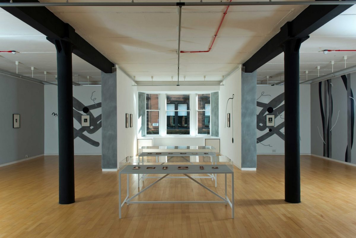 <i>mezzotint</i>, 2016
</br>
installation view, Glasgow print studio, glasgow 
>
