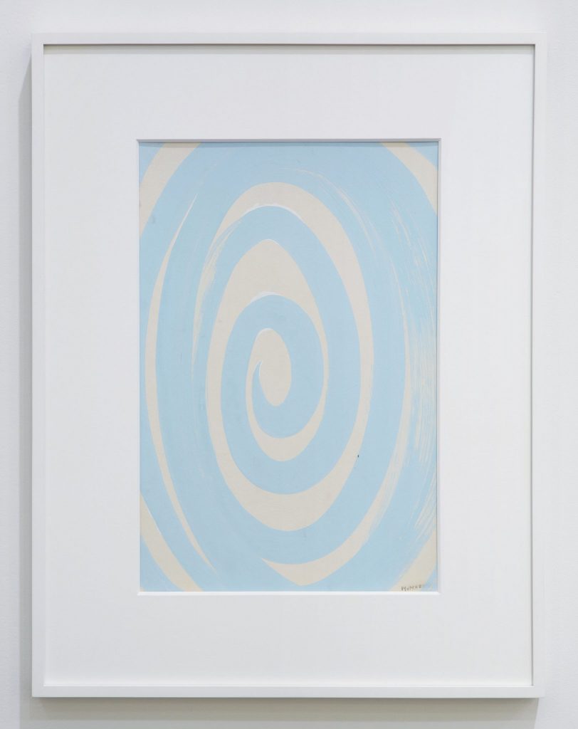 <i>spirale azzurra (light blue spiral)</i>, 1938
</br>
mixed media on paper, 40 x 27 cm / 15.7 x 10.6 in
>