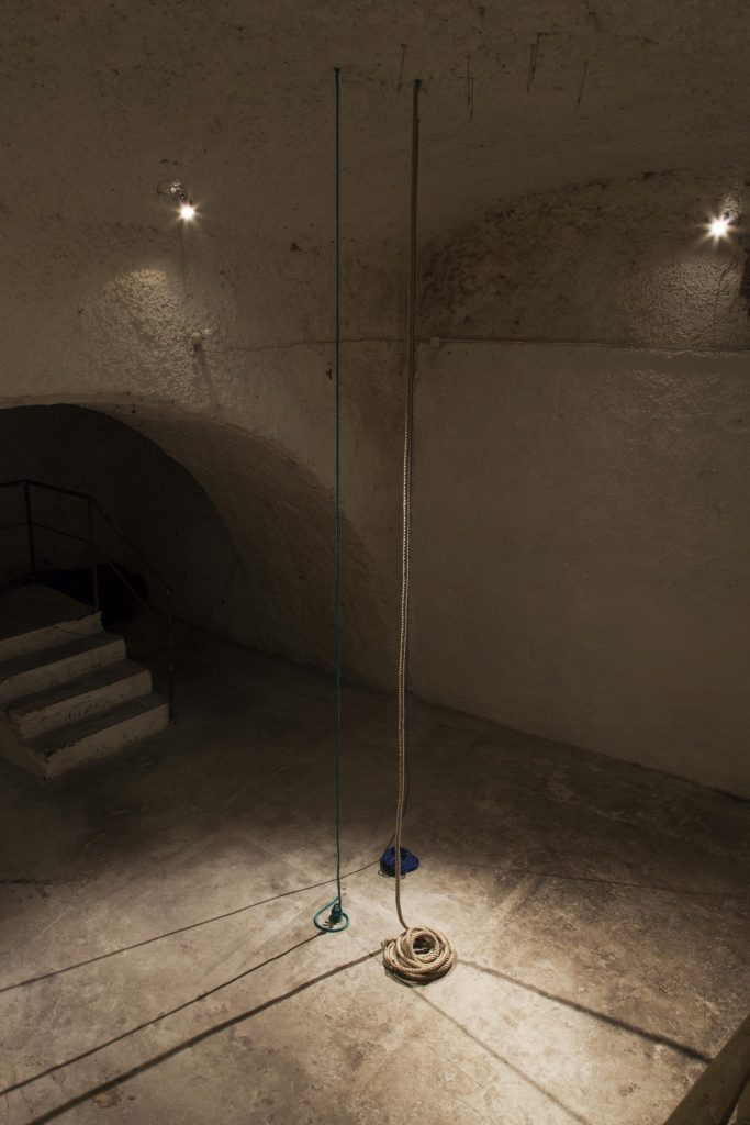 <i>from down, from up and in between</i>, 2013 
</br>
installation view, fondazione morra greco, naples
>