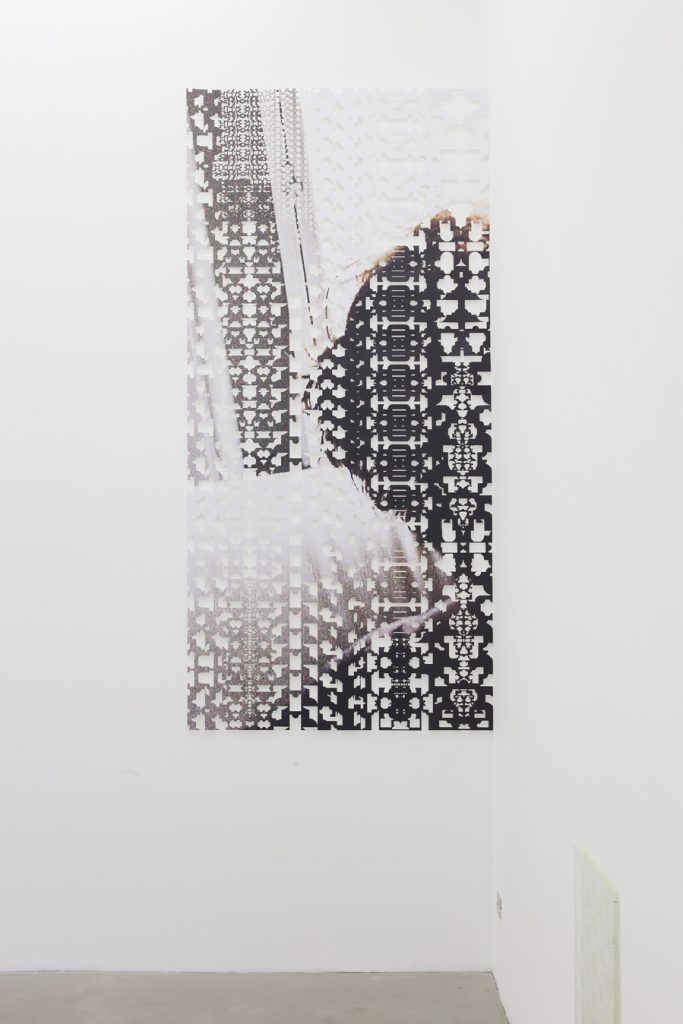 <I>maggie there (maggie here)</I>, 2012
</br>
cut out photograph, 270 x 127 cm / 106.3 x 50 in>
