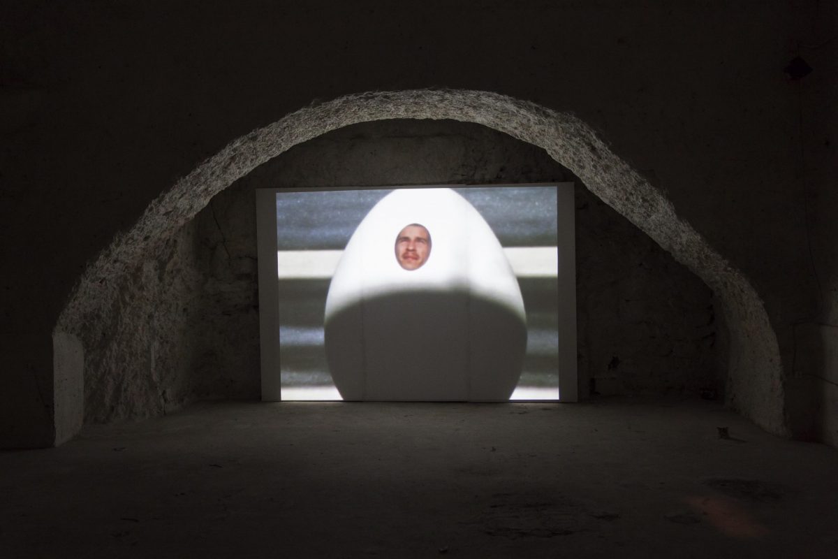 <i>from down, from up and in between</i>, 2013 
</br>
installation view, fondazione morra greco, naples
>