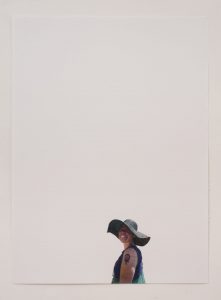 <i>woman with straw hat and feminist fist tattoo </br>
(may day march, los angeles, 2011)</i>, 2011
</br>
colored pencil on paper, 76,2 x 56,5 cm / 30 x 22.2 in