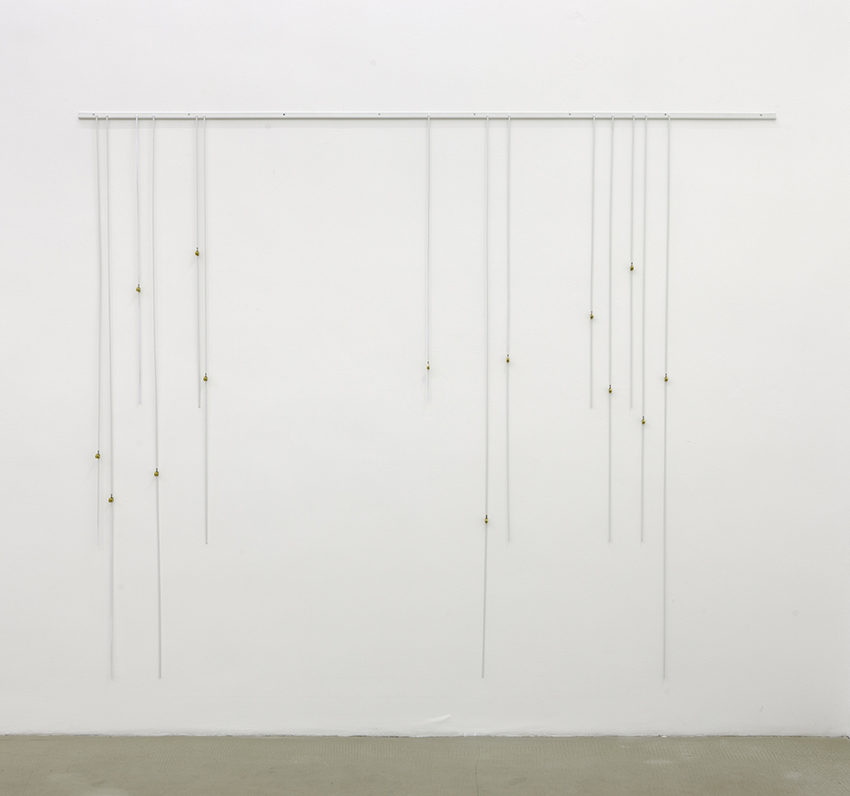 <i>morgenlied (iv)</i>, 2012</br>steel, brass hooks</br>205 x 250 cm / 80.7 x 98.4 in