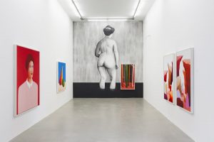 <i>two naked women</i>, 2015
</br>
installation view, kaufmann repetto, milan