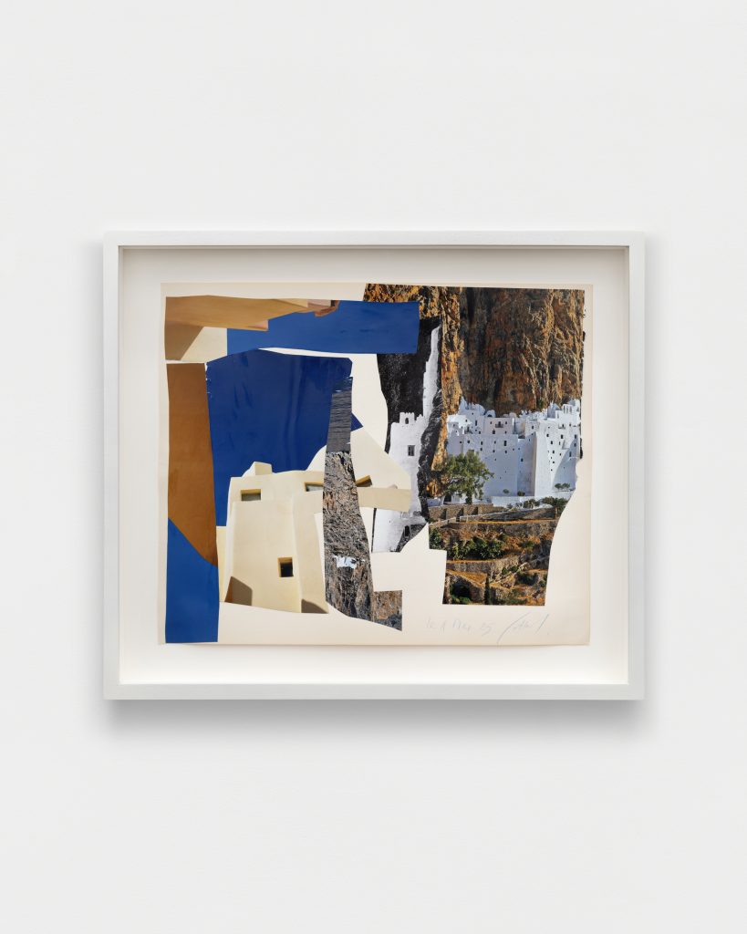 <i>May in Greece (5)</i>, 2025
</br>
collage on cardboard</br>37 x 44 cm / 14.5 x 17.2 in