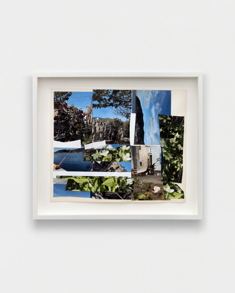 <i>May in Greece (3)</i>, 2025
</br>
collage on cardboard</br>37 x 44 cm / 14.5 x 17.2 in