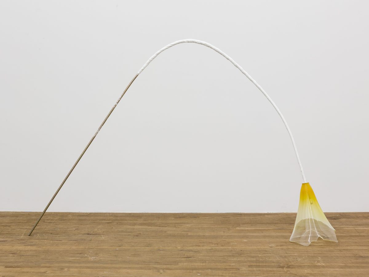 <I>Untitled (Yellow Glass)</I>, 2020
</br>
yellow glass, metal and plaster bandage
</br>
116,8 x 182,9 x 27,9 cm / 46 x 72 x 11 in>