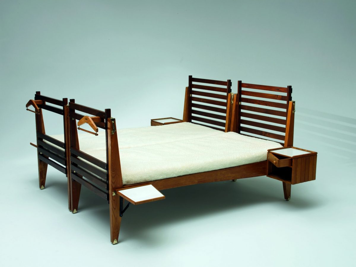 <i>double bed for casa del sole</i>, 1953</br>75 x 200 x 195 cm / 29.5 x 78.7 x 76.8 in