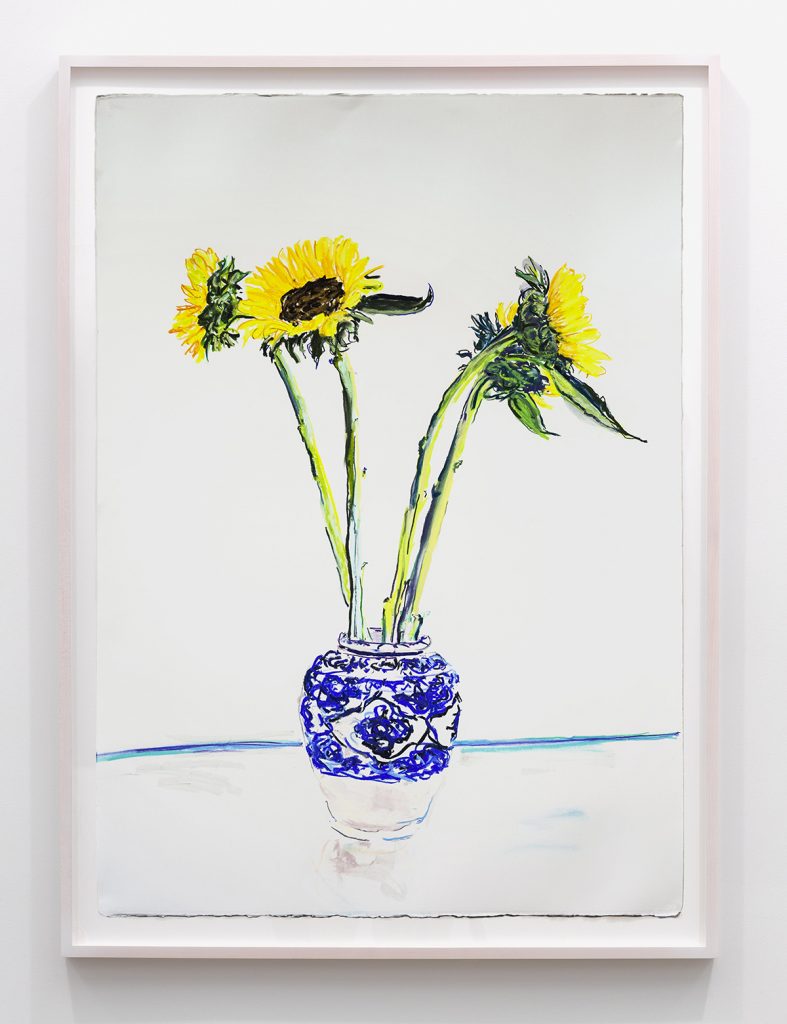 <I>sunflowers</I>, 2016
</br>
pastel on paper, 108 x 76,2 cm / 42.5 x 30 in>