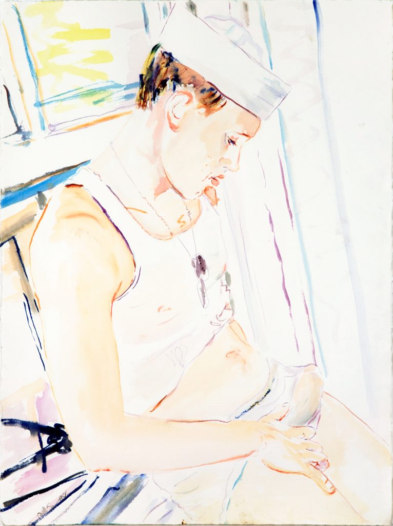 <I>sailor in window</I>, 1998
</br>
watercolor on paper, 76,2 x 60 cm / 30 x 22 in>