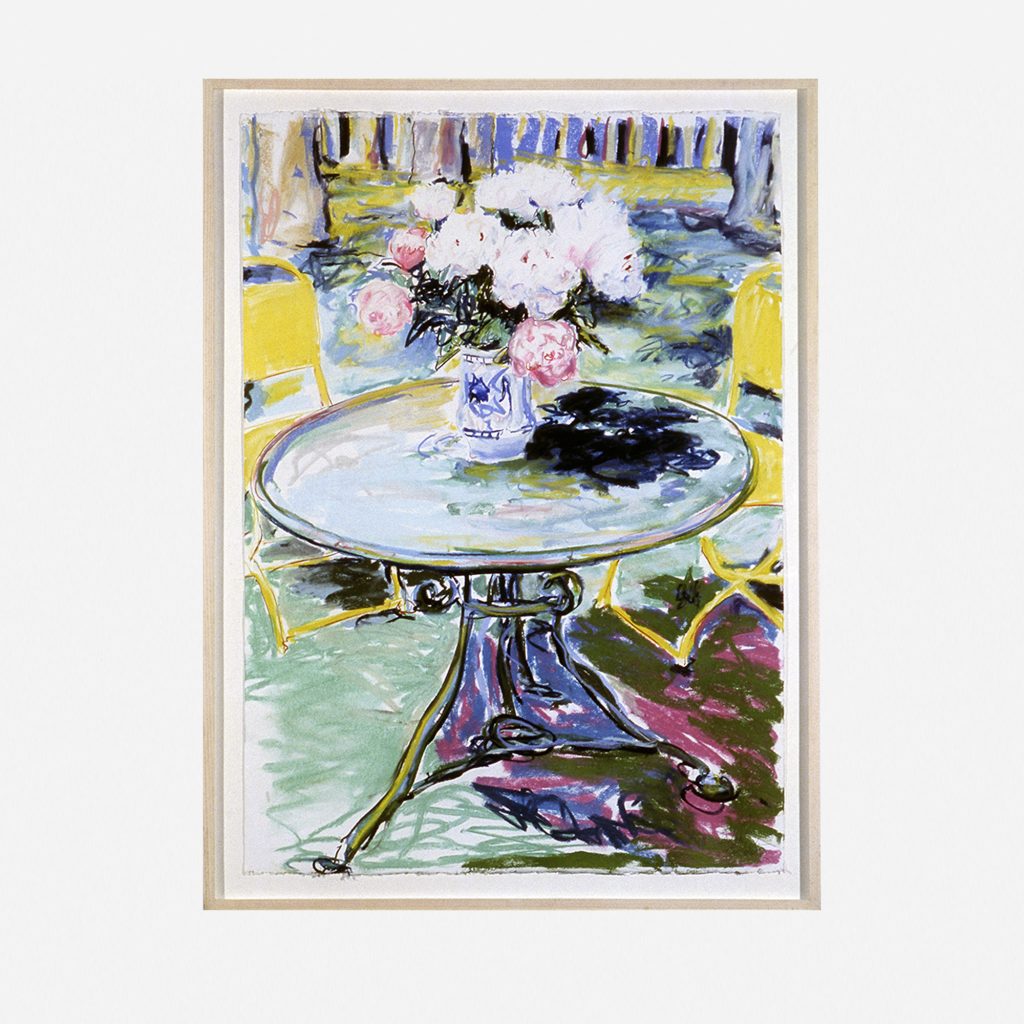 <i>Amy's Peonies</I>, 2002
</br>
pastel on paper, 106,7 x 76,2 cm / 42 x 30 in>