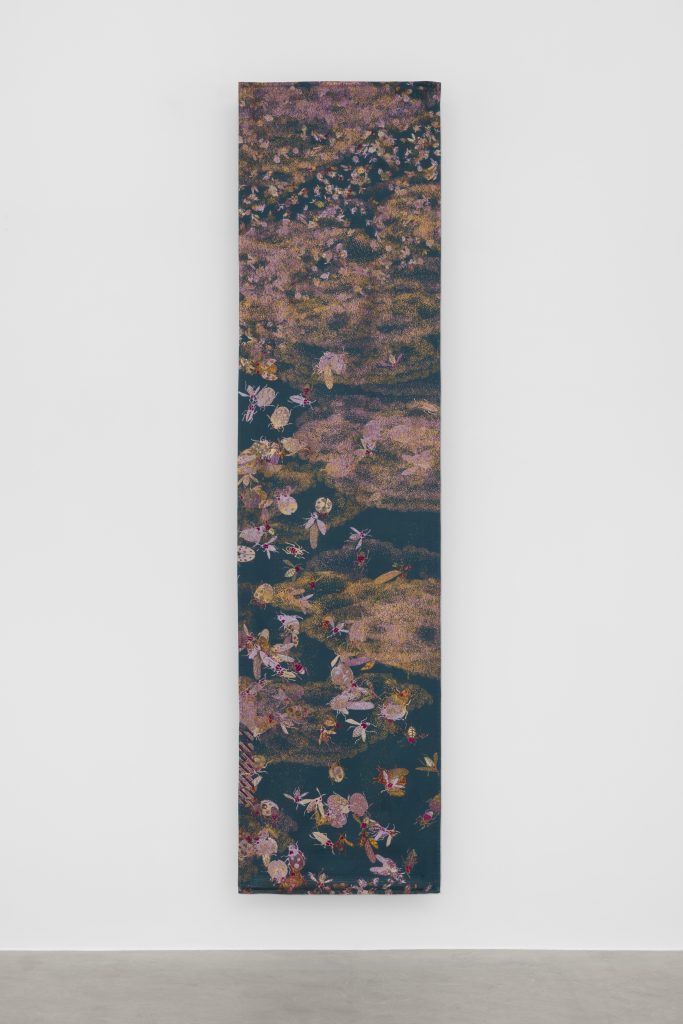 <i>P24HM31 BEST BUGS x CLOUDS 2</i>,2024
</br> cotton, polyester and silk</br>293 x 74,5 cm / 115.3 x 29.3 in>