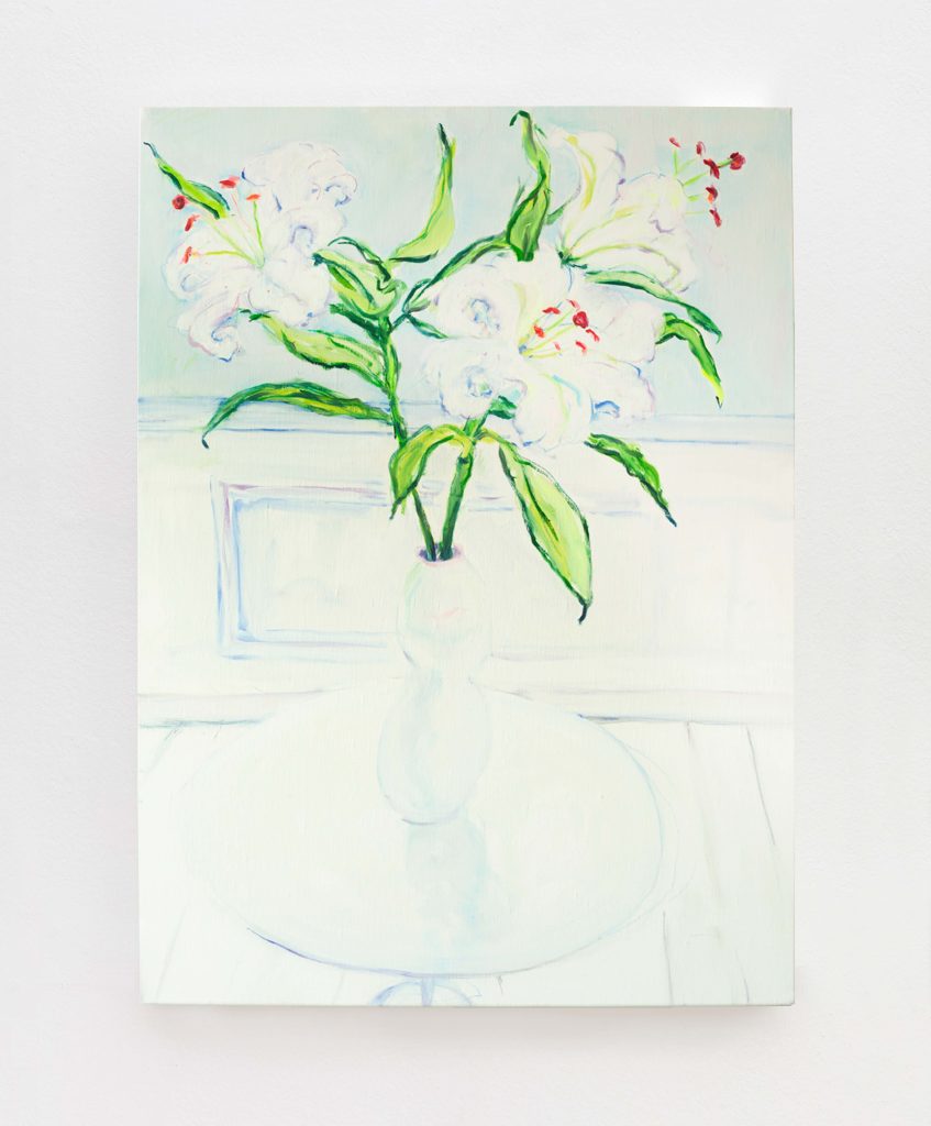 <i>Lilies, October</I>, 2011
</br>
oil on linen, 76,2 x 56 cm / 30 x 22 in>