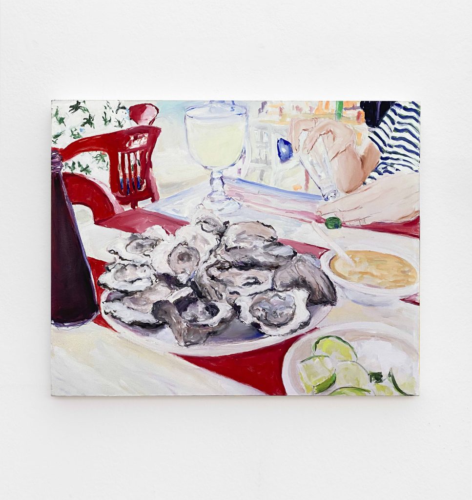 <i>Oysters, Puerto Escondido</I>, 2021
</br>
Oil on linen, 61 x 76,2 cm / 24 x 30 in>