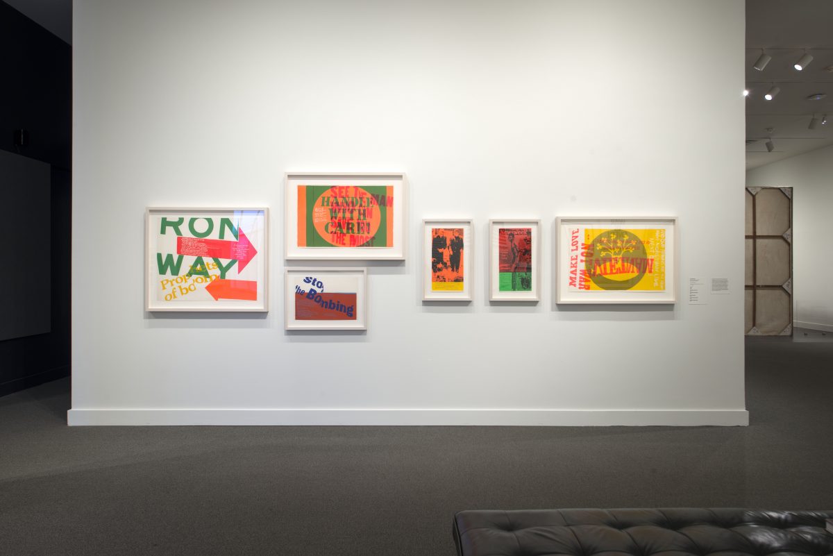 <i>Corita Kent, Artists Respond: American Art and the Vietnam War, 1965–1975</i>, 2019
</br>
installation view, Smithsonian American Art Museum, Washington D.C.>