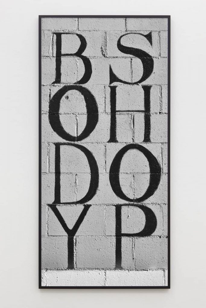<i>the body shop</i>, 2014</br>
framed epson inkjet</br>80.77 x 38.82 in, 205 x 96,5 cm