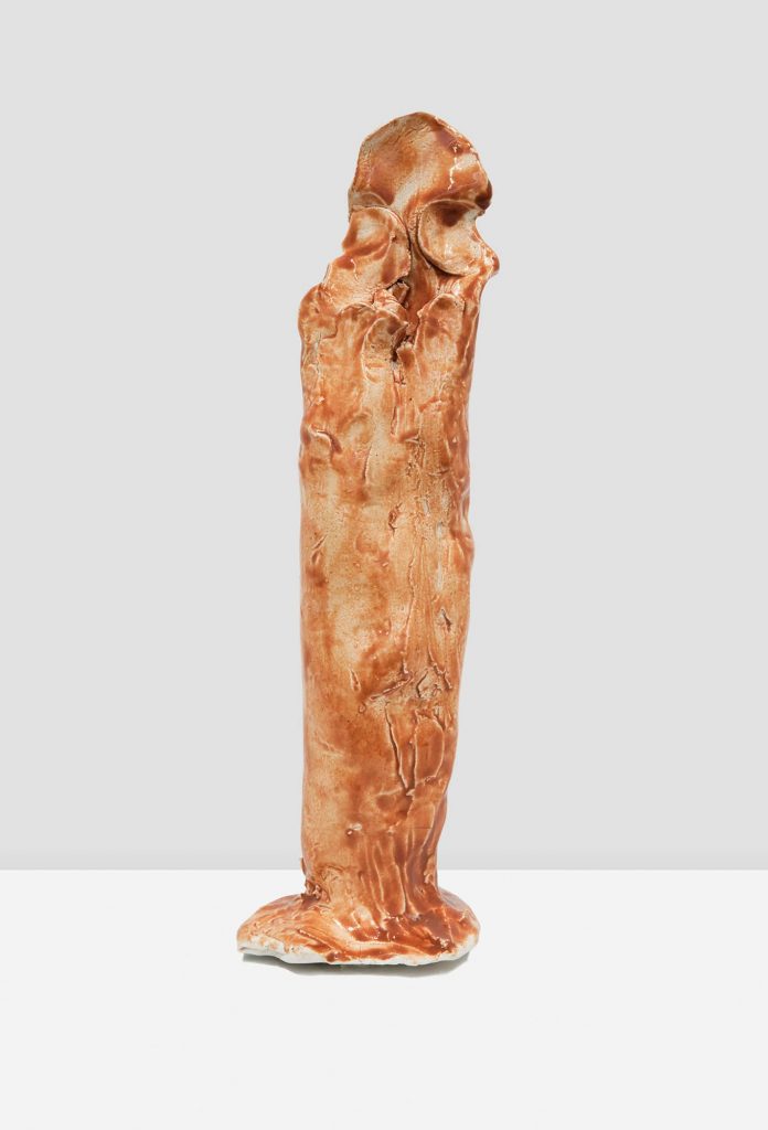 <i>cloaked figure</i>, 2009</br>
glazed stoneware</br>13.6 x 4.1 x 4.5 in / 34.5 x 10.4 x 11.4 cm