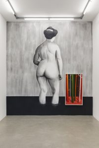 nicolas party, valloton nude, 2015
charcoal on wall, 480 x 435 cm