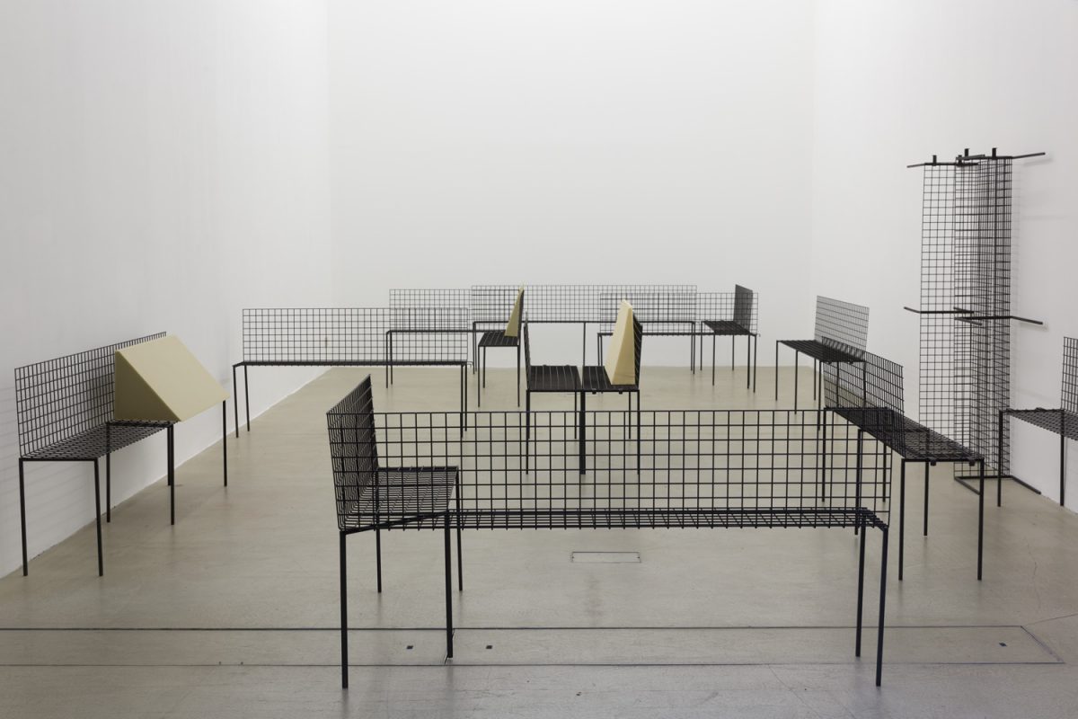 <i>untitled</i>, 2013</br>
steel, foam (14 benches)</br>variable dimensions