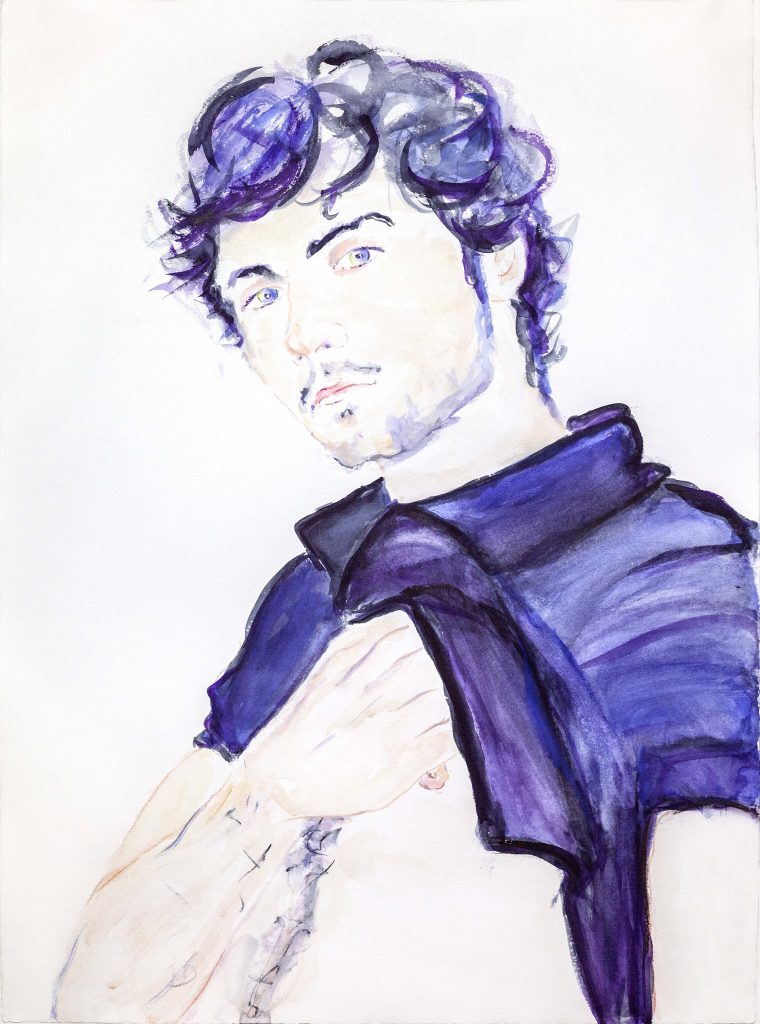 <i>Christian 1.21.08</i>, 2016
</br>
watercolor on paper,
76,2 x 55,9 cm / 30 x 22 in