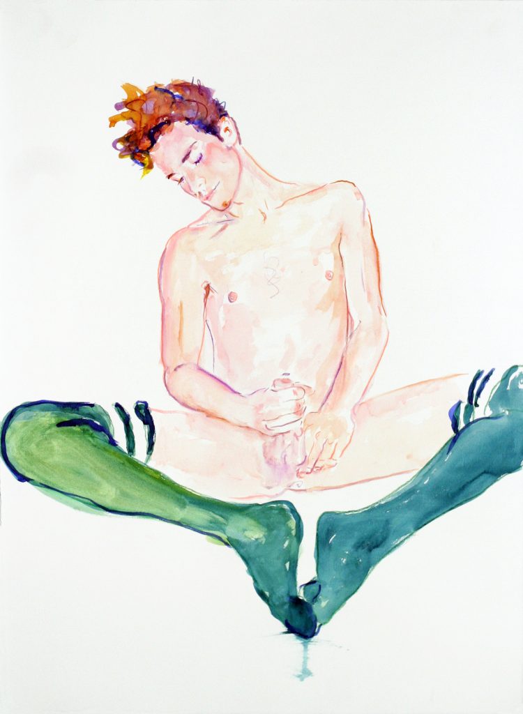 <i>John Green Socks 1</i>, 2010
</br>
watercolor on paper,
76,2 x 55,9 cm / 30 x 22 in