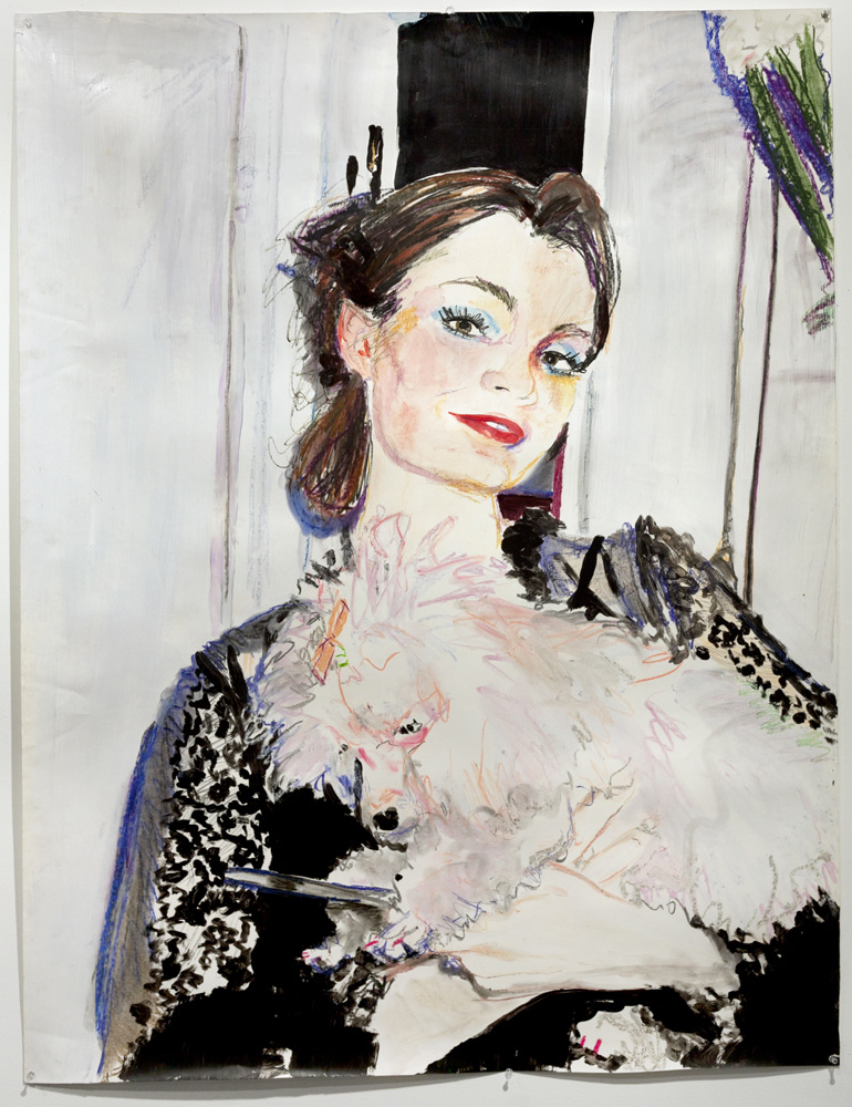 <i>Michelle Long</i>, 1979
</br>
acrylic and pastel on paper,
139,7 x 106,7 cm / 55 x 42 in