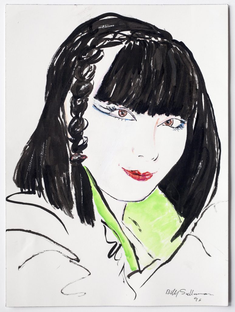 <i>sayoko</i>, 1996
</br>
watercolor and ink on paper,
31,1 x 22,9 cm / 12.3 x 9 in