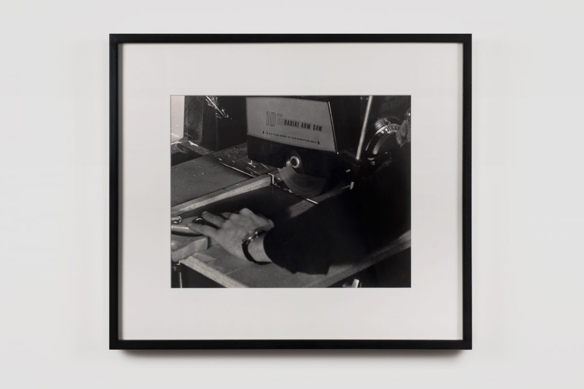 Bas Jan Ader
</br>
<I>Sawing</I>, 1971/2003
</br>
silver gelatin print, 28,2 x 35,5 cm / 11 x 14 in