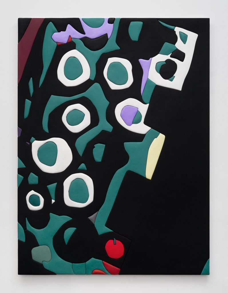 <i>Untitled, Blow Up 44</I>, 2020
</br>
wood, aqua resin, casein, and acrylic gouache
</br>
170,2 x 127 x 4,5 cm / 67 x 50 x 1.8 in