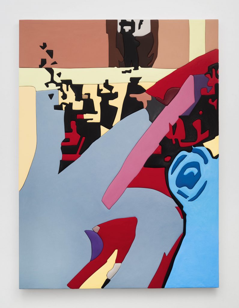 <i>Untitled, Blow Up 40</I>, 2020
</br>
wood, aqua resin, casein, and acrylic gouache
</br>
185,4 x 139,7 x 4,5 cm / 73 x 55 x 1.8 in