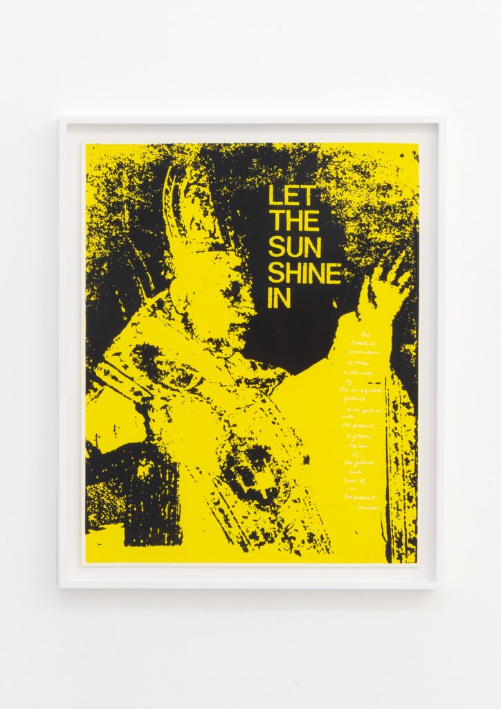 <I>let the sun shine</I>, 1968
</br>
screenprint</br>
81 x 66 x 4 cm / 31.8 x 26 x 1.5 (framed)