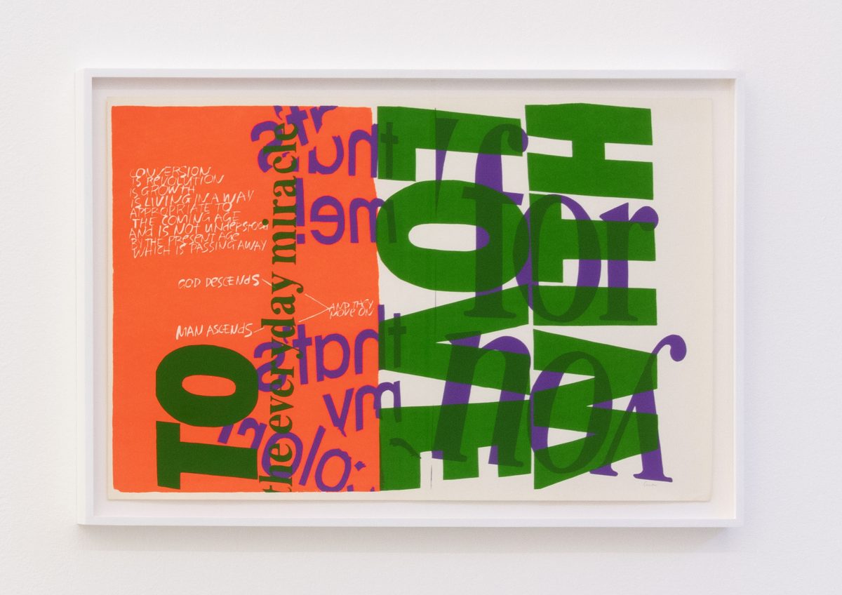 <I>with love to the everyday miracle</I>, 1967
</br>
screenprint</br>
66 x 96,5 x 4 cm / 25.9 x 38 x 1.5 in (framed)>