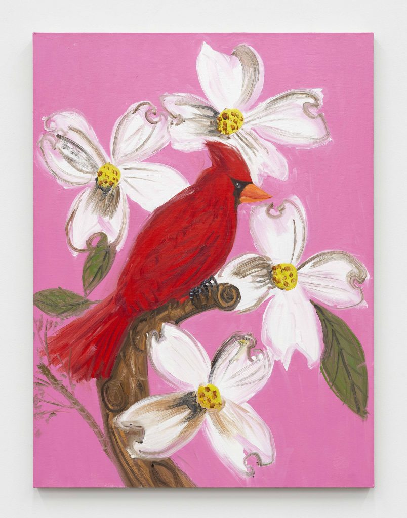 Ann Craven, <I>Little Cardinal (Pink Day with Dogwood, Again)</I>, 2021
</br>
oil on linen</br>
101,6 x 76,2 cm / 40 x 30 in