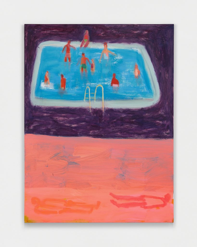 <i>Pool and Pink Sand</i>, 2024 </br>
acrylic on canvas</br>
122 x 91,5 cm / 48 x 36 in>