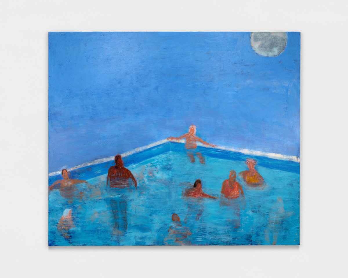 <i>Pool of Men</i>, 2024 </br>
acrylic on canvas</br>
173 x 203 cm / 68 x 80 in>